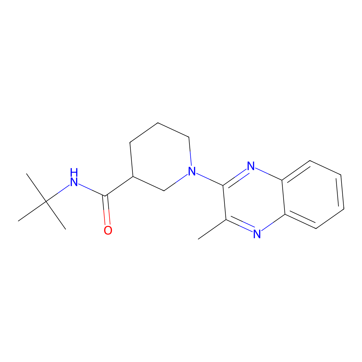 N-tert-butyl-1-(3-methylquinoxalin-2-yl)piperidine-3-carboxamide molecular structure, CAS 2877688-88-3
