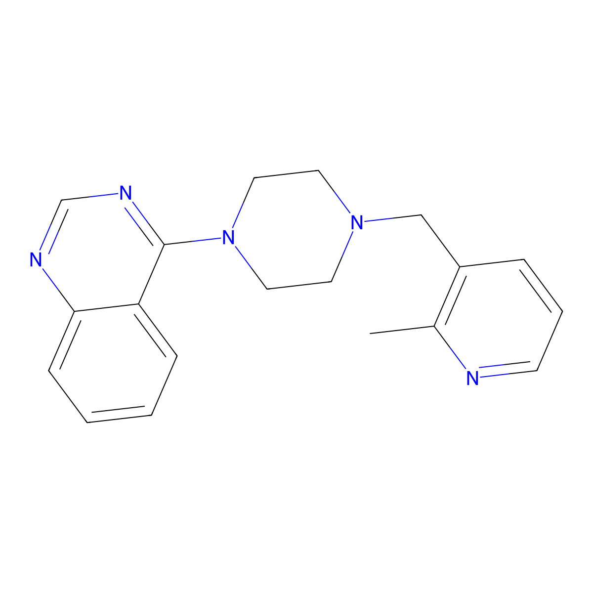 4-{4-[(2-Methylpyridin-3-yl)methyl]piperazin-1-yl}quinazoline molecular structure, CAS 2877688-90-7