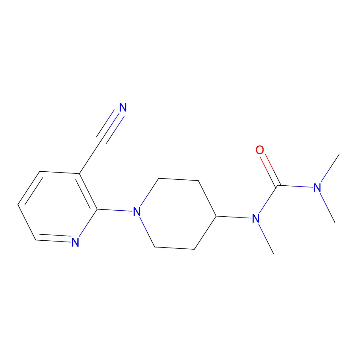 1-[1-(3-Cyanopyridin-2-yl)piperidin-4-yl]-1,3,3-trimethylurea molecular structure, CAS 2877688-98-5