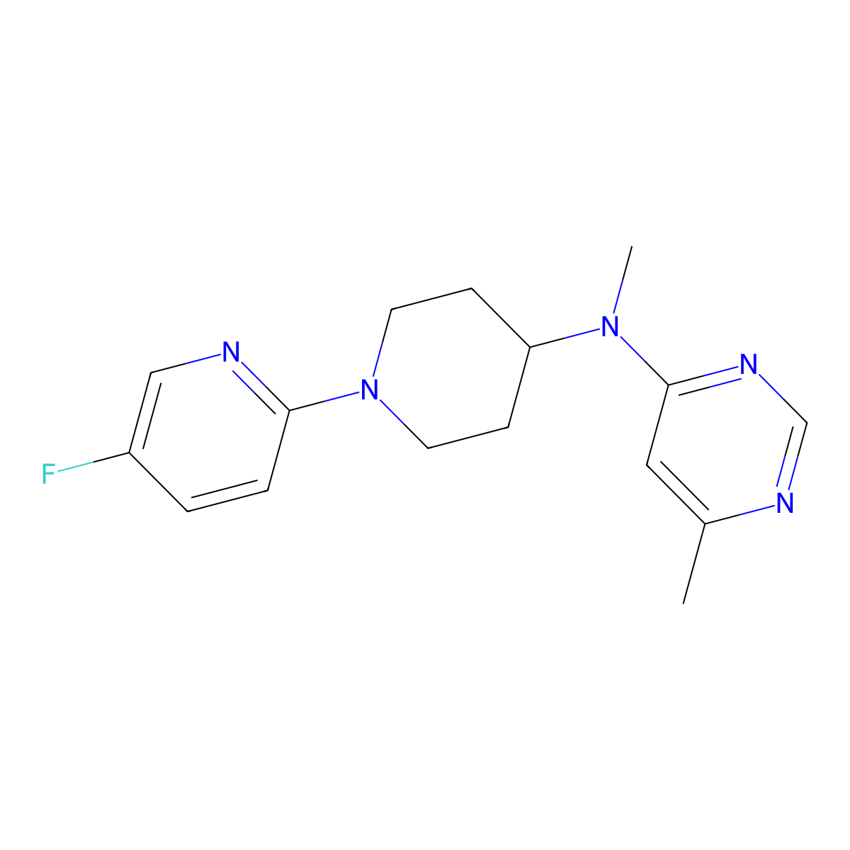 N-[1-(5-fluoropyridin-2-yl)piperidin-4-yl]-N,6-dimethylpyrimidin-4-amine molecular structure, CAS 2877689-04-6