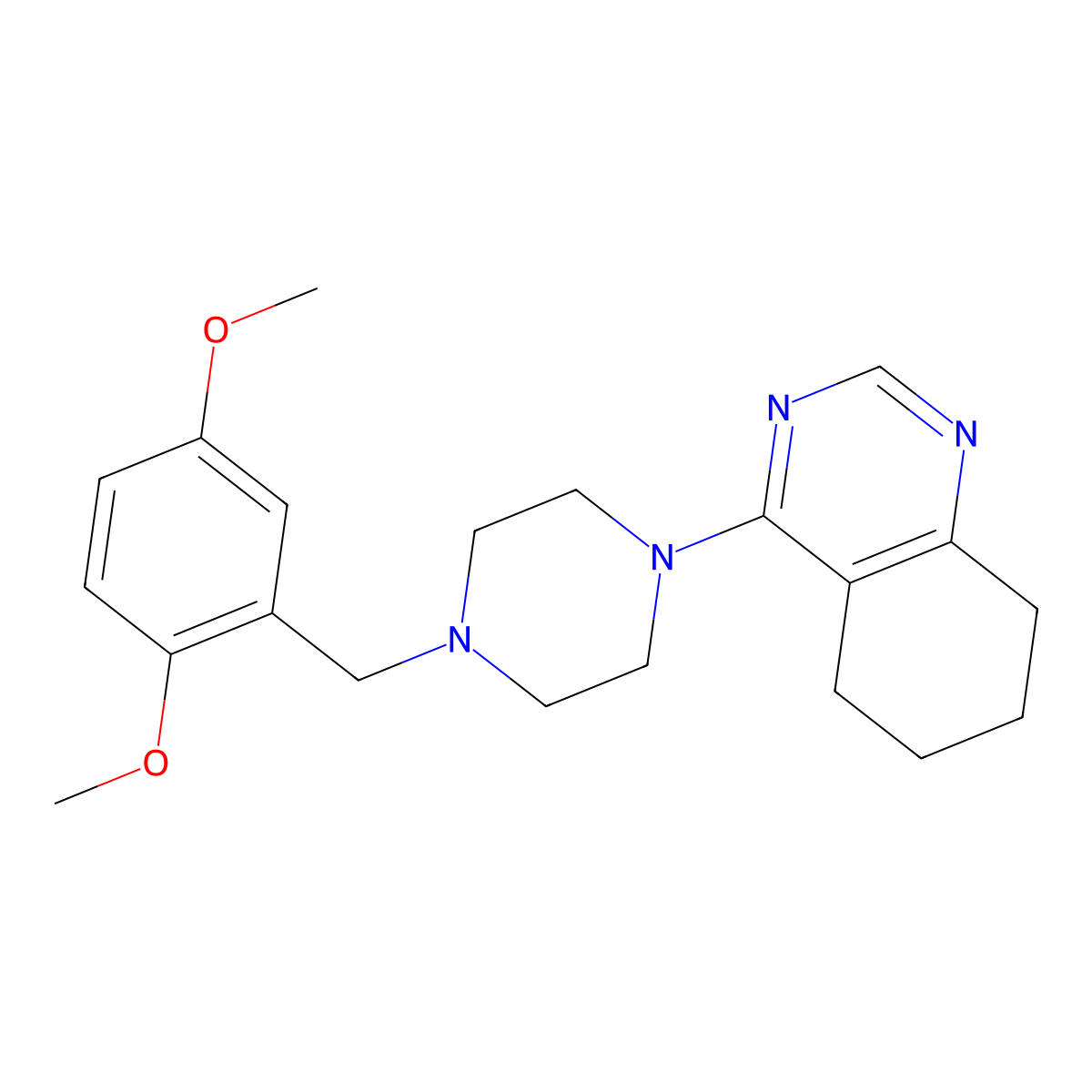 4-{4-[(2,5-Dimethoxyphenyl)methyl]piperazin-1-yl}-5,6,7,8-tetrahydroquinazoline molecular structure, CAS 2877689-14-8