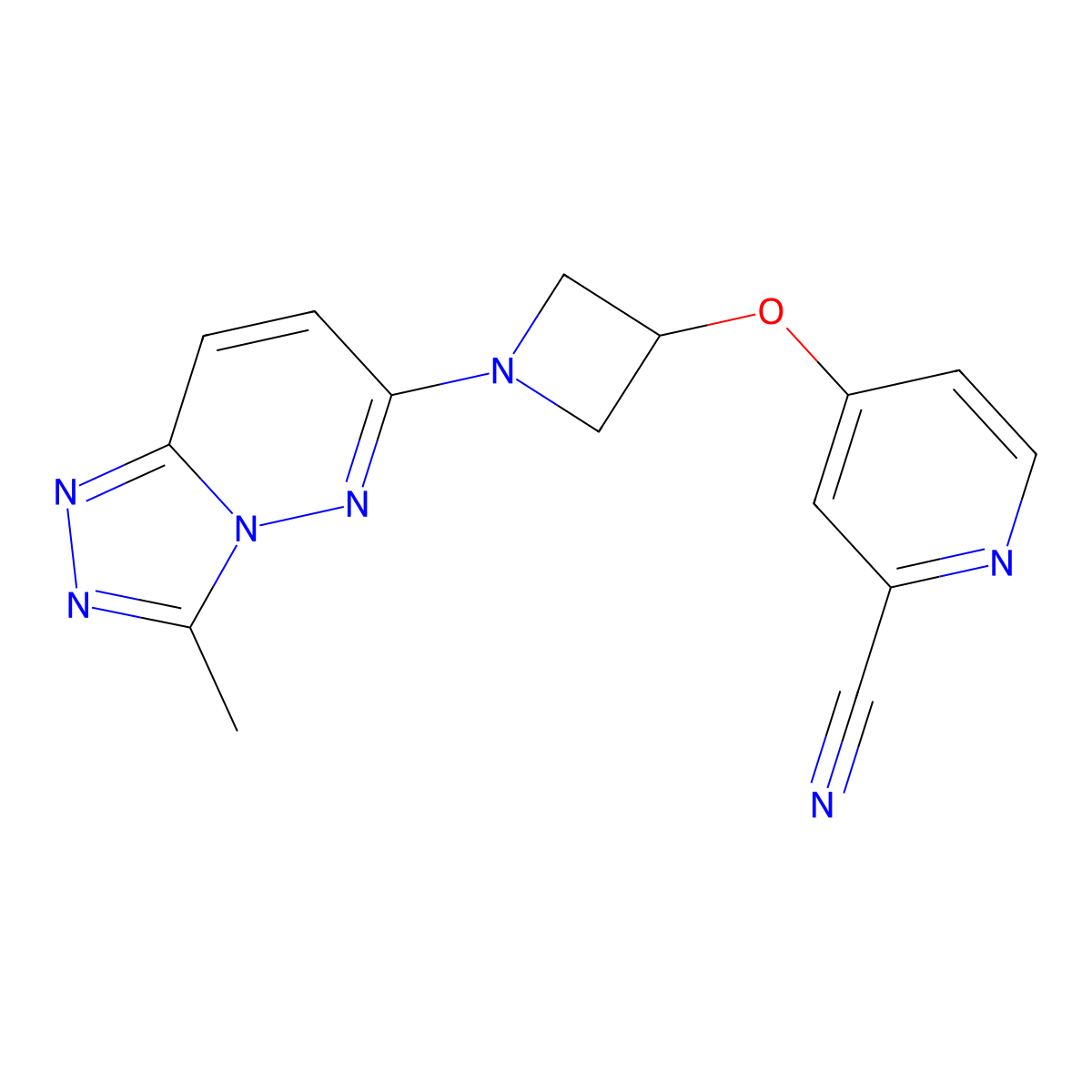 4-[(1-{3-Methyl-[1,2,4]triazolo[4,3-b]pyridazin-6-yl}azetidin-3-yl)oxy]pyridine-2-carbonitrile molecular structure, CAS 2877689-29-5