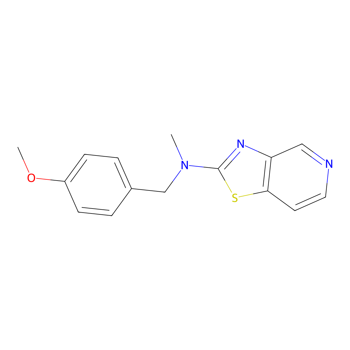 N-[(4-methoxyphenyl)methyl]-N-methyl-[1,3]thiazolo[4,5-c]pyridin-2-amine molecular structure, CAS 2877690-52-1