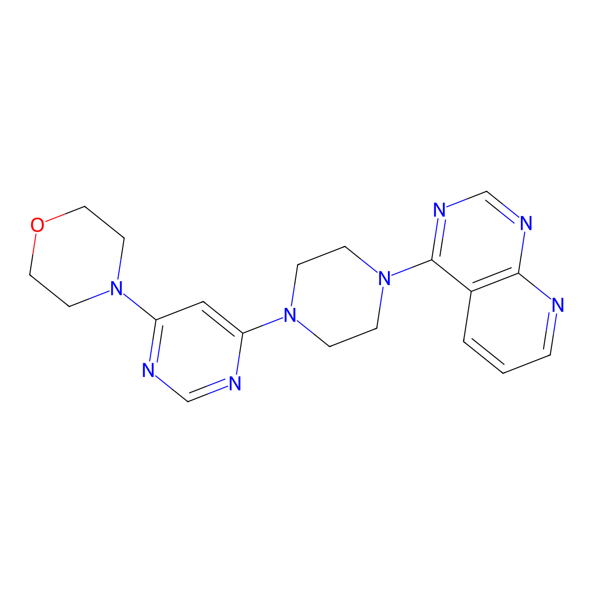 4-[6-(4-{Pyrido[2,3-d]pyrimidin-4-yl}piperazin-1-yl)pyrimidin-4-yl]morpholine molecular structure, CAS 2877690-58-7