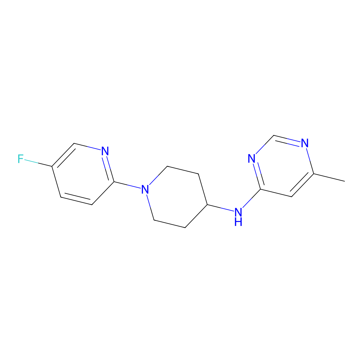 N-[1-(5-fluoropyridin-2-yl)piperidin-4-yl]-6-methylpyrimidin-4-amine molecular structure, CAS 2877690-62-3