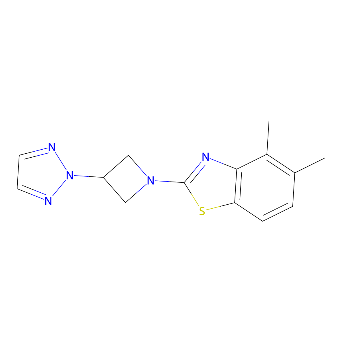 4,5-dimethyl-2-[3-(2H-1,2,3-triazol-2-yl)azetidin-1-yl]-1,3-benzothiazole molecular structure, CAS 2877690-63-4