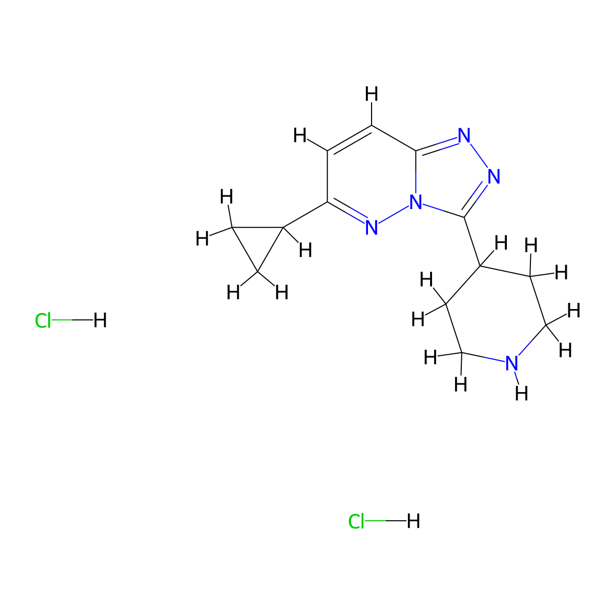 4-{6-Cyclopropyl-[1,2,4]triazolo[4,3-b]pyridazin-3-yl}piperidine dihydrochloride molecular structure, CAS 2877690-67-8