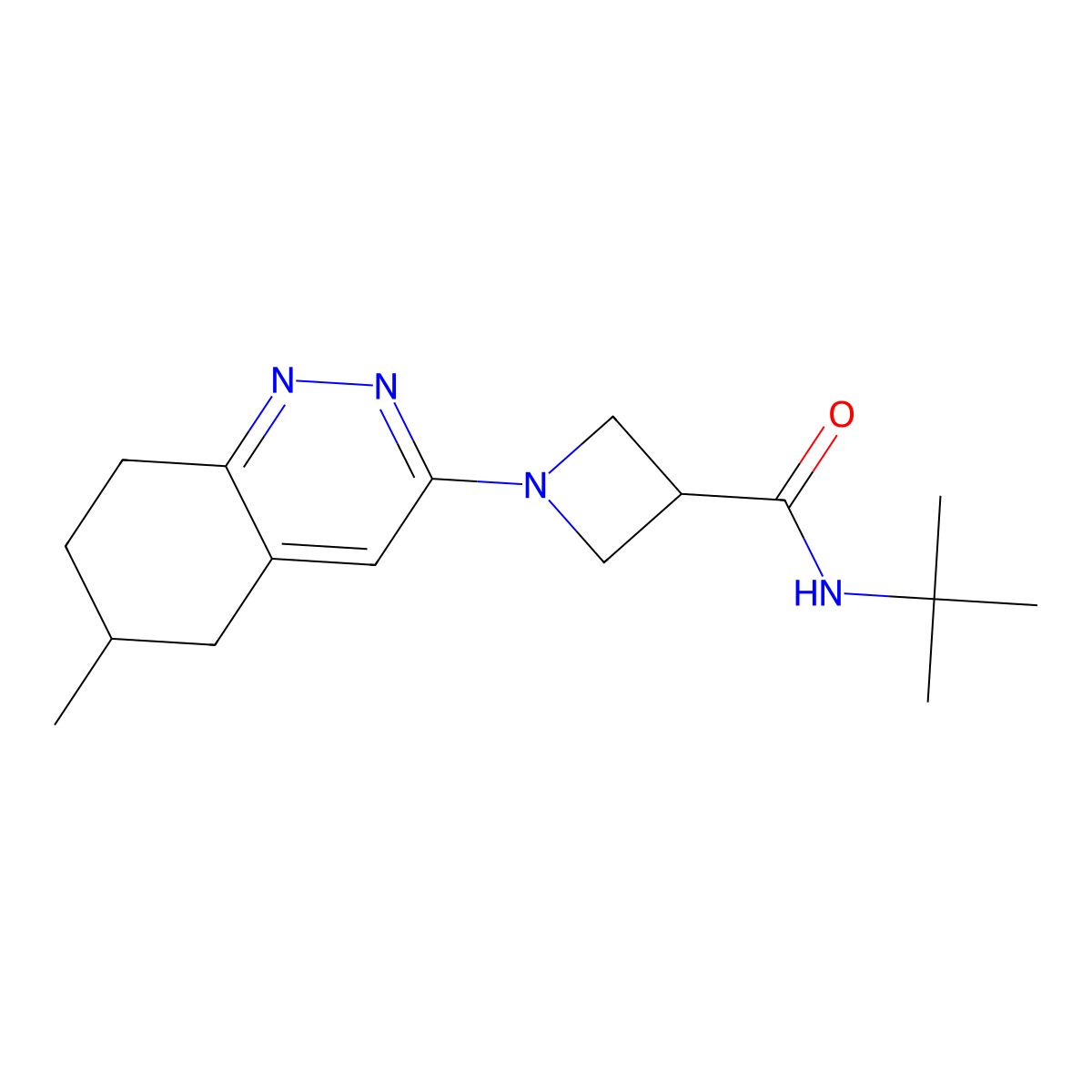 N-tert-butyl-1-(6-methyl-5,6,7,8-tetrahydrocinnolin-3-yl)azetidine-3-carboxamide molecular structure, CAS 2877690-74-7