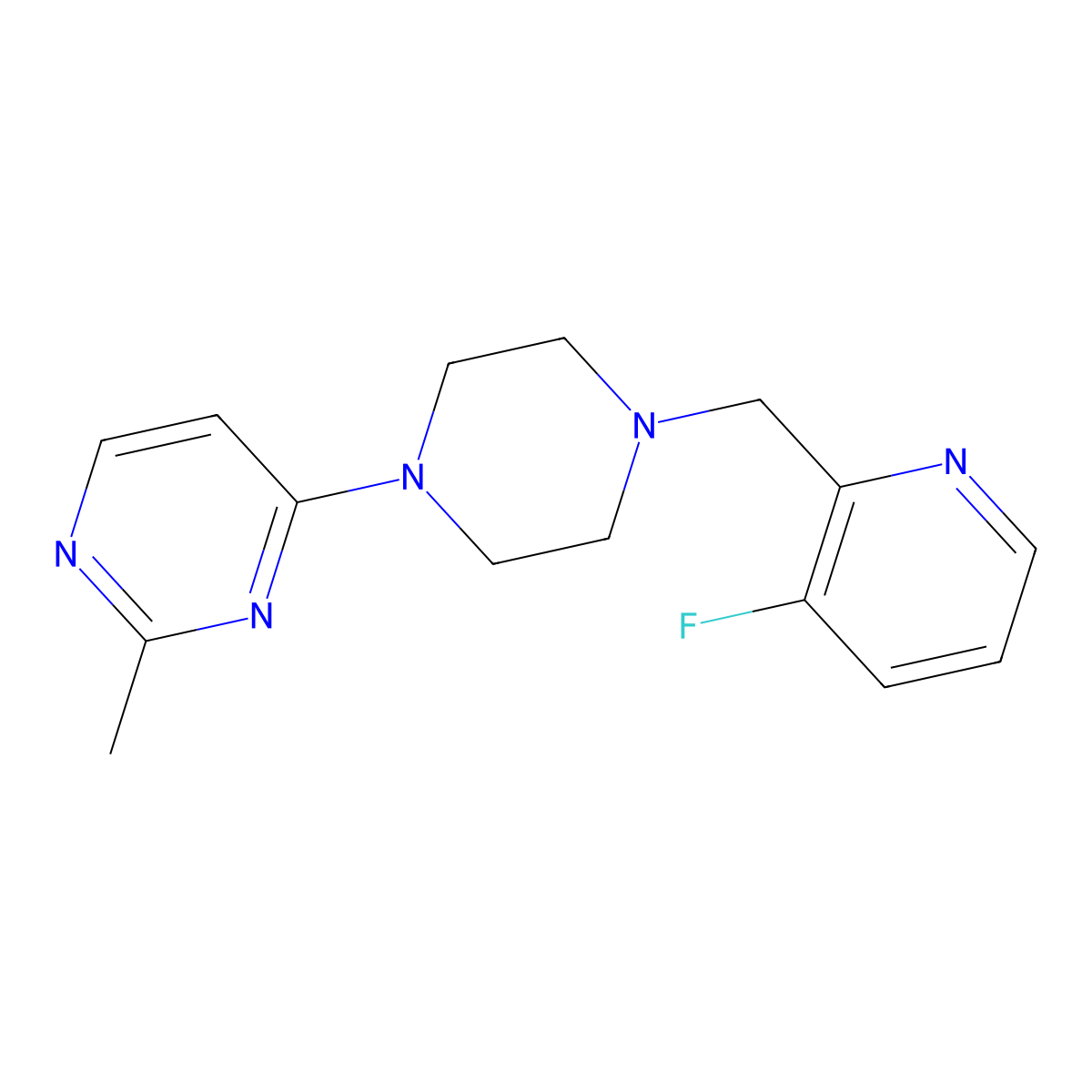 4-{4-[(3-Fluoropyridin-2-yl)methyl]piperazin-1-yl}-2-methylpyrimidine molecular structure, CAS 2877690-77-0