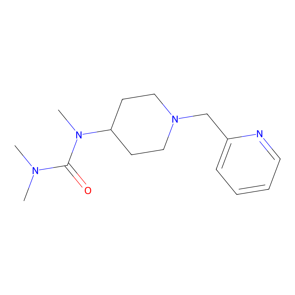 1,3,3-Trimethyl-1-{1-[(pyridin-2-yl)methyl]piperidin-4-yl}urea molecular structure, CAS 2877690-81-6