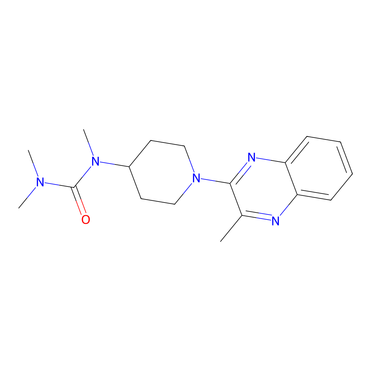 1,3,3-Trimethyl-1-[1-(3-methylquinoxalin-2-yl)piperidin-4-yl]urea molecular structure, CAS 2877690-82-7