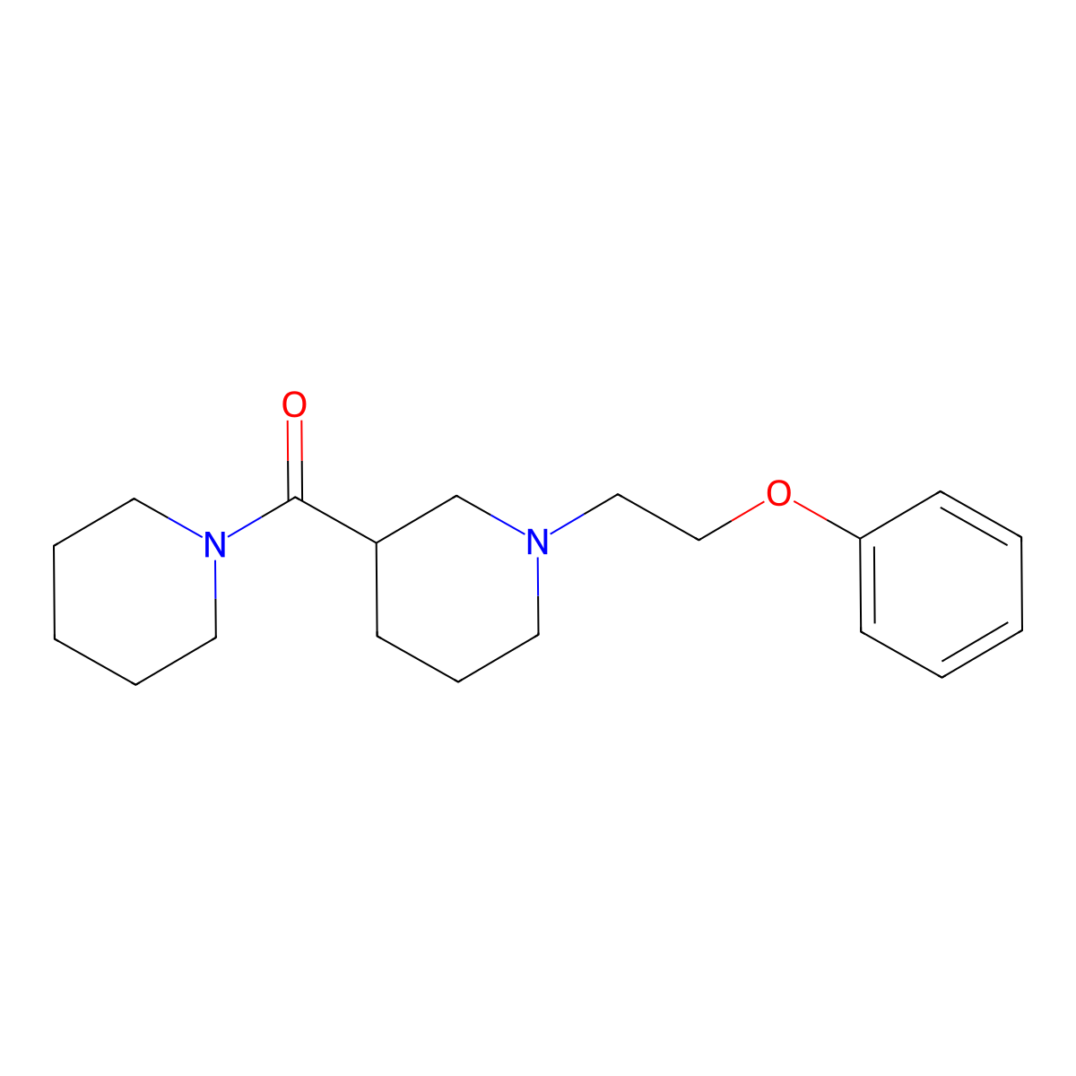1-(2-Phenoxyethyl)-3-(piperidine-1-carbonyl)piperidine molecular structure, CAS 2877690-84-9