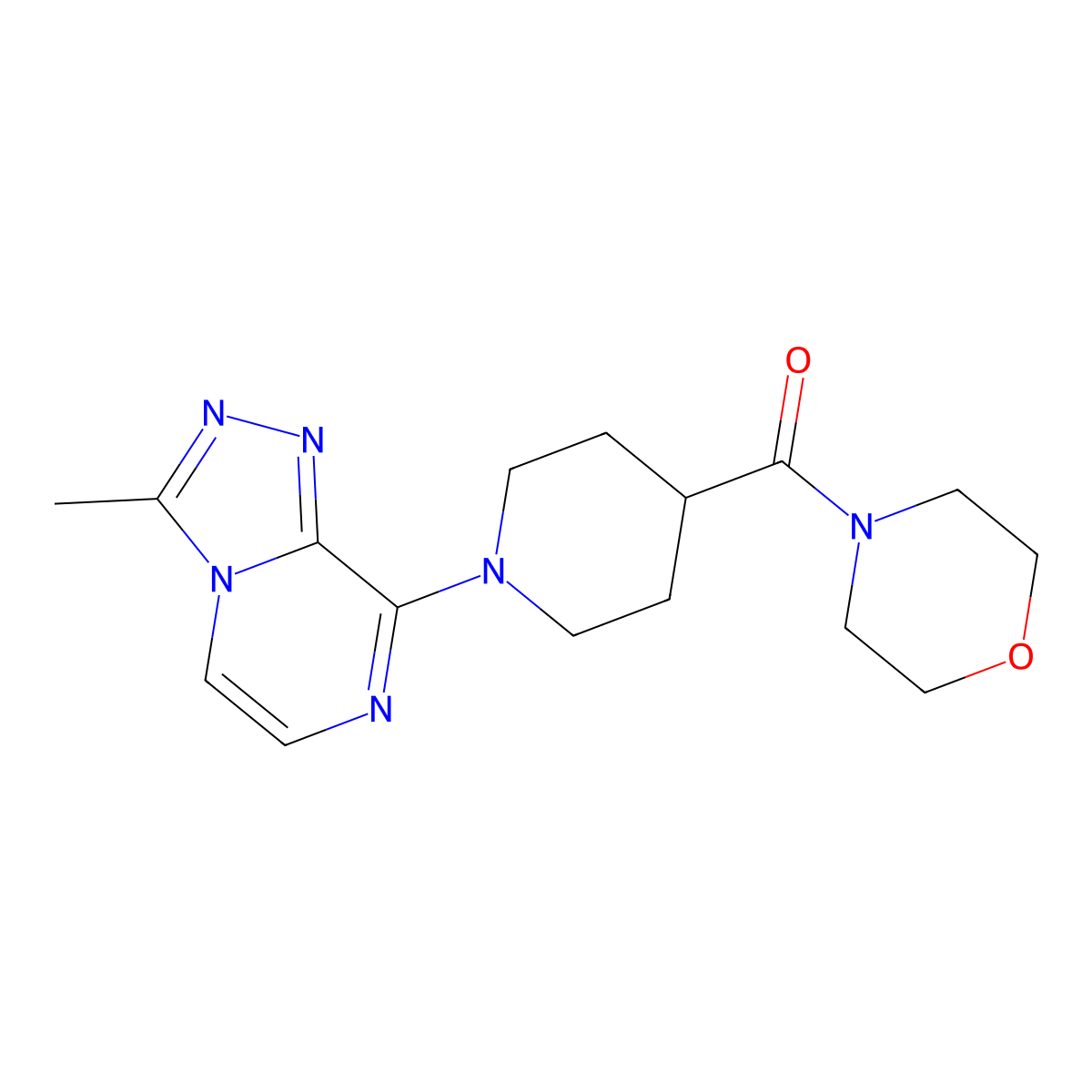 4-(1-{3-Methyl-[1,2,4]triazolo[4,3-a]pyrazin-8-yl}piperidine-4-carbonyl)morpholine molecular structure, CAS 2877690-89-4