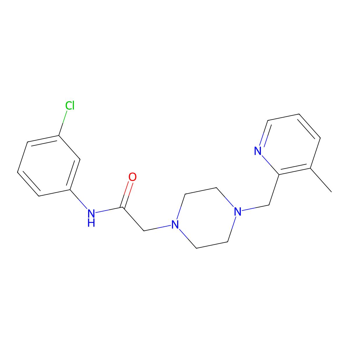 N-(3-chlorophenyl)-2-{4-[(3-methylpyridin-2-yl)methyl]piperazin-1-yl}acetamide molecular structure, CAS 2877690-90-7