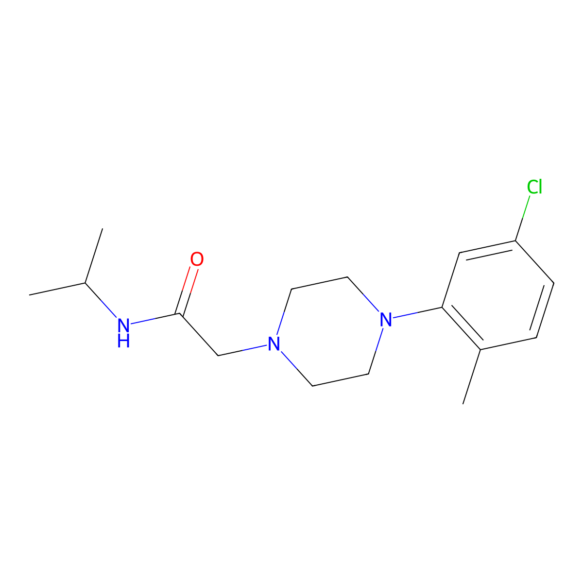 2-[4-(5-chloro-2-methylphenyl)piperazin-1-yl]-N-(propan-2-yl)acetamide molecular structure, CAS 2877691-23-9