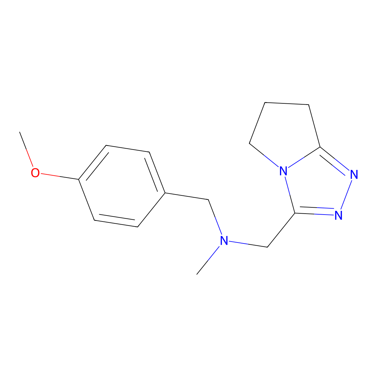 [(4-methoxyphenyl)methyl](methyl)({5H,6H,7H-pyrrolo[2,1-c][1,2,4]triazol-3-yl}methyl)amine molecular structure, CAS 2877691-39-7