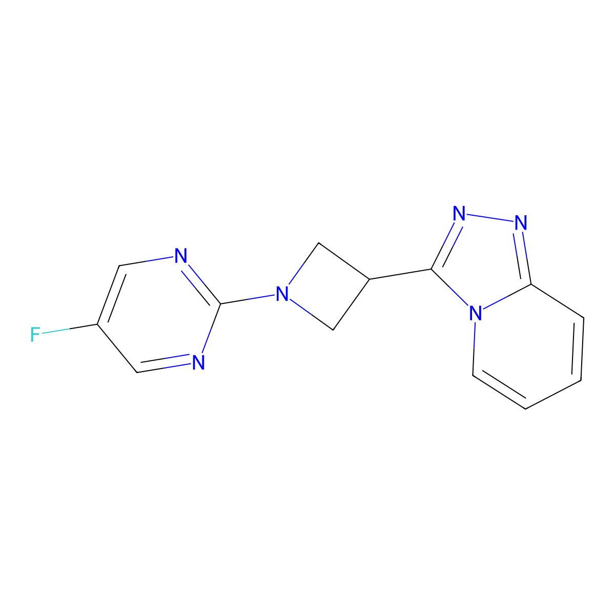 5-Fluoro-2-(3-{[1,2,4]triazolo[4,3-a]pyridin-3-yl}azetidin-1-yl)pyrimidine molecular structure, CAS 2877691-47-7