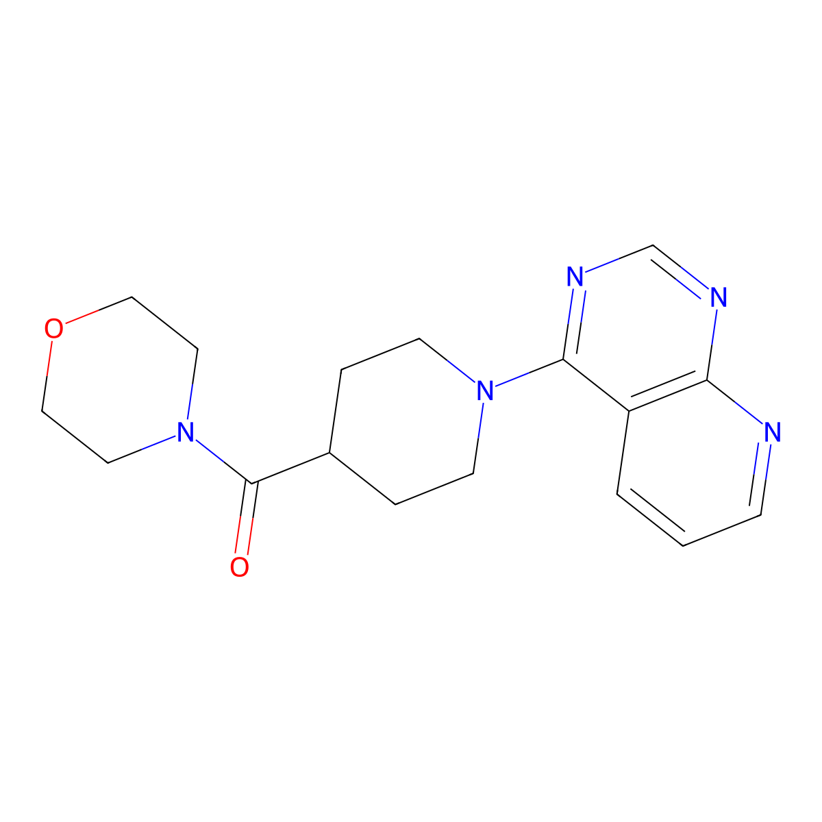 4-(1-{Pyrido[2,3-d]pyrimidin-4-yl}piperidine-4-carbonyl)morpholine molecular structure, CAS 2877691-52-4