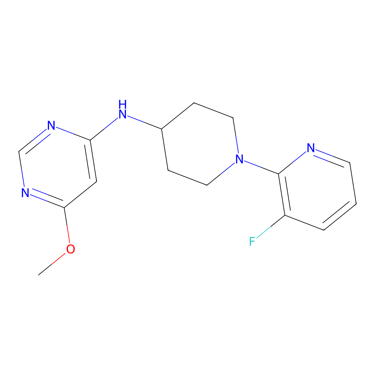 N-[1-(3-fluoropyridin-2-yl)piperidin-4-yl]-6-methoxypyrimidin-4-amine molecular structure, CAS 2877691-54-6
