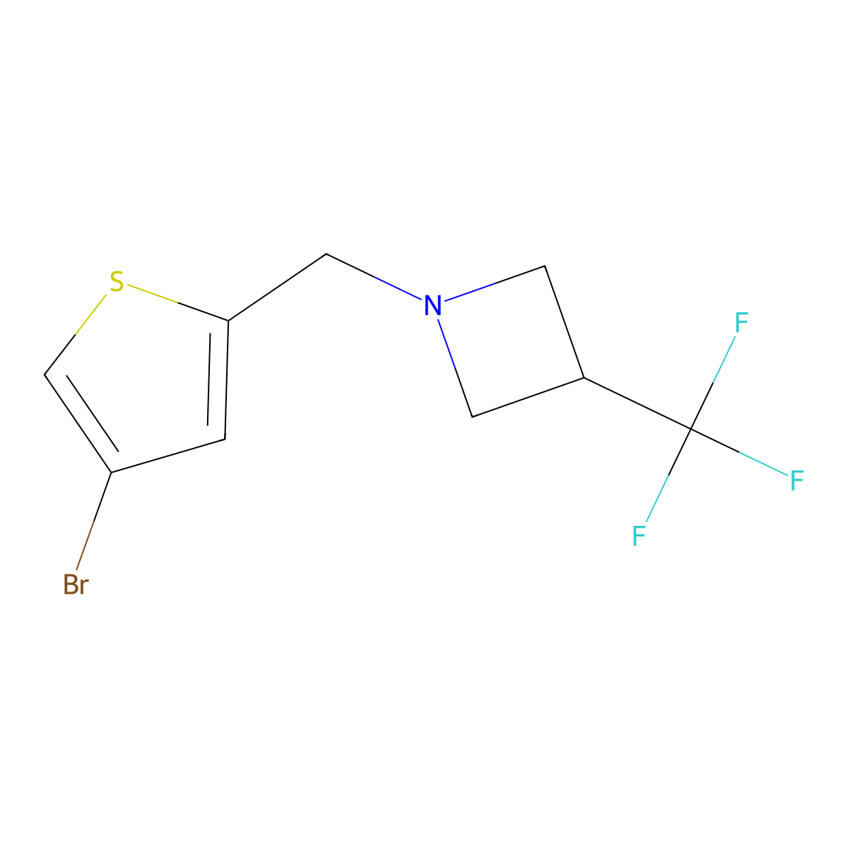 1-[(4-Bromothiophen-2-yl)methyl]-3-(trifluoromethyl)azetidine molecular structure, CAS 2877691-70-6