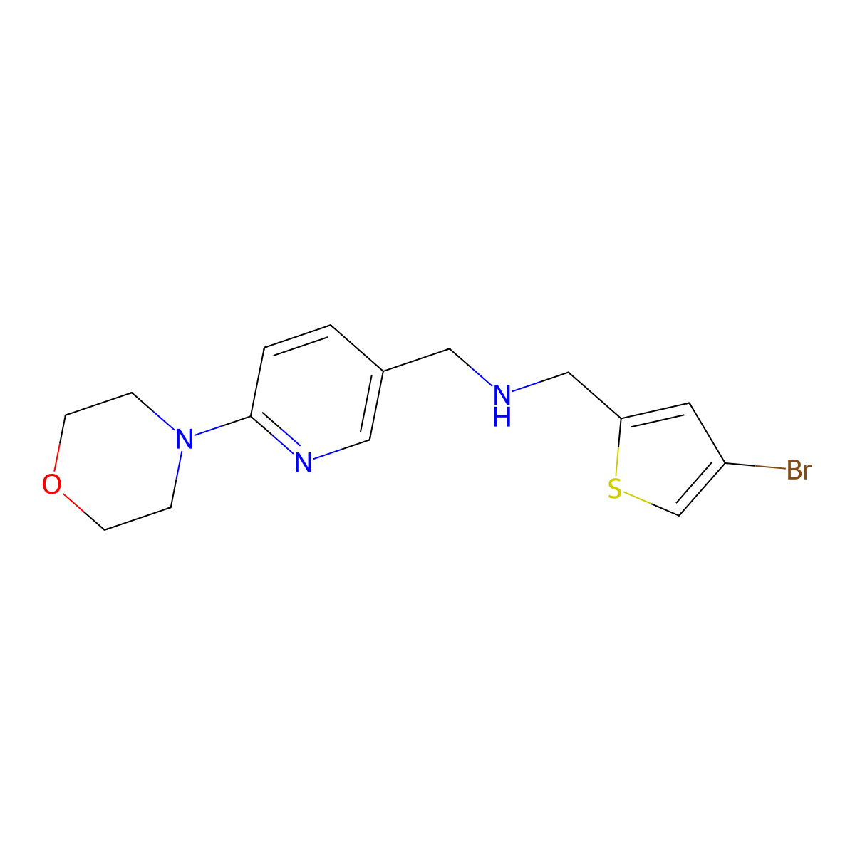 [(4-Bromothiophen-2-yl)methyl]({[6-(morpholin-4-yl)pyridin-3-yl]methyl})amine molecular structure, CAS 2877691-74-0