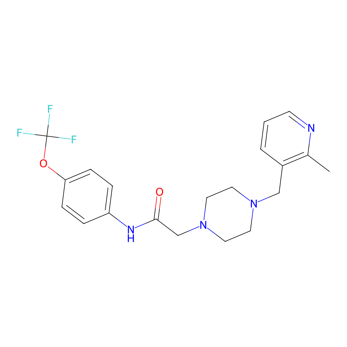 2-{4-[(2-methylpyridin-3-yl)methyl]piperazin-1-yl}-N-[4-(trifluoromethoxy)phenyl]acetamide molecular structure, CAS 2877691-78-4