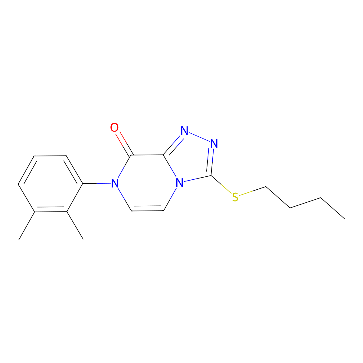3-(butylsulfanyl)-7-(2,3-dimethylphenyl)-7H,8H-[1,2,4]triazolo[4,3-a]pyrazin-8-one molecular structure, CAS 2877691-79-5