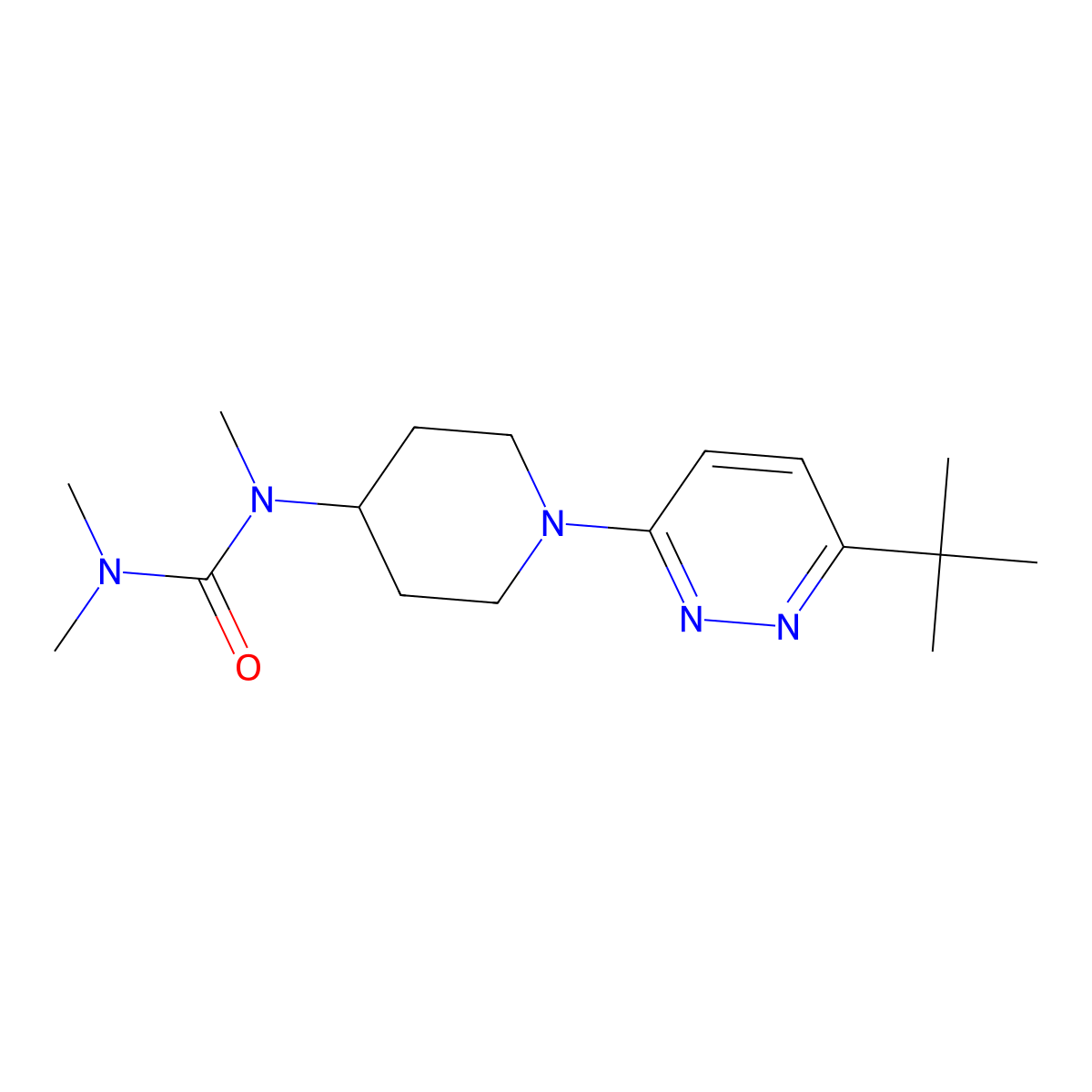 1-[1-(6-Tert-butylpyridazin-3-yl)piperidin-4-yl]-1,3,3-trimethylurea molecular structure, CAS 2877692-02-7