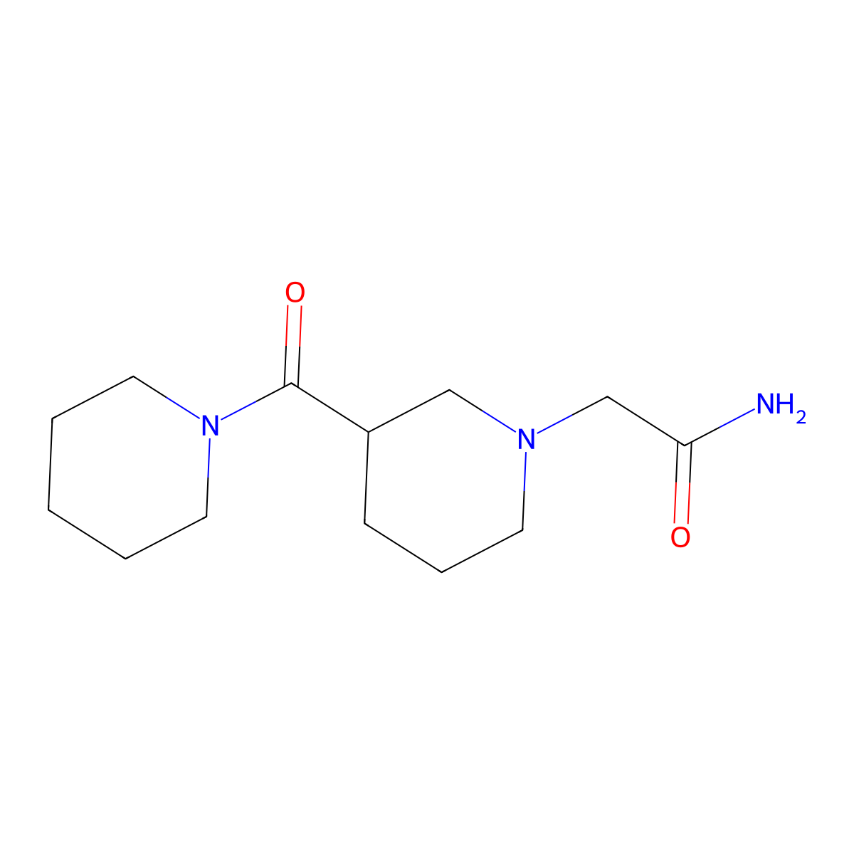 2-[3-(Piperidine-1-carbonyl)piperidin-1-yl]acetamide molecular structure, CAS 2877692-37-8