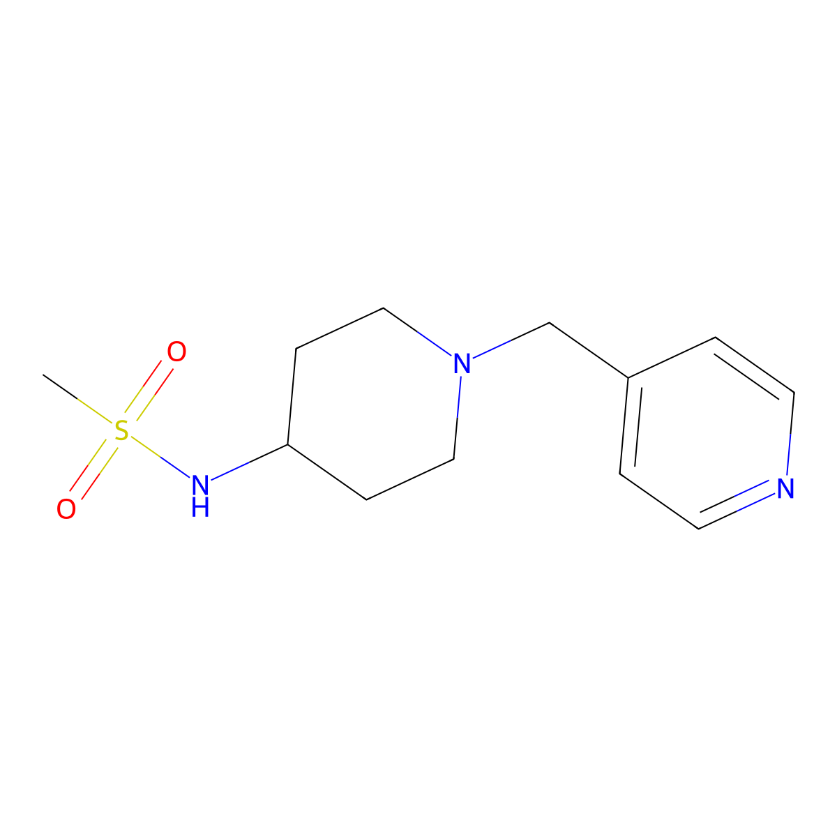 N-{1-[(pyridin-4-yl)methyl]piperidin-4-yl}methanesulfonamide molecular structure, CAS 2877701-41-0