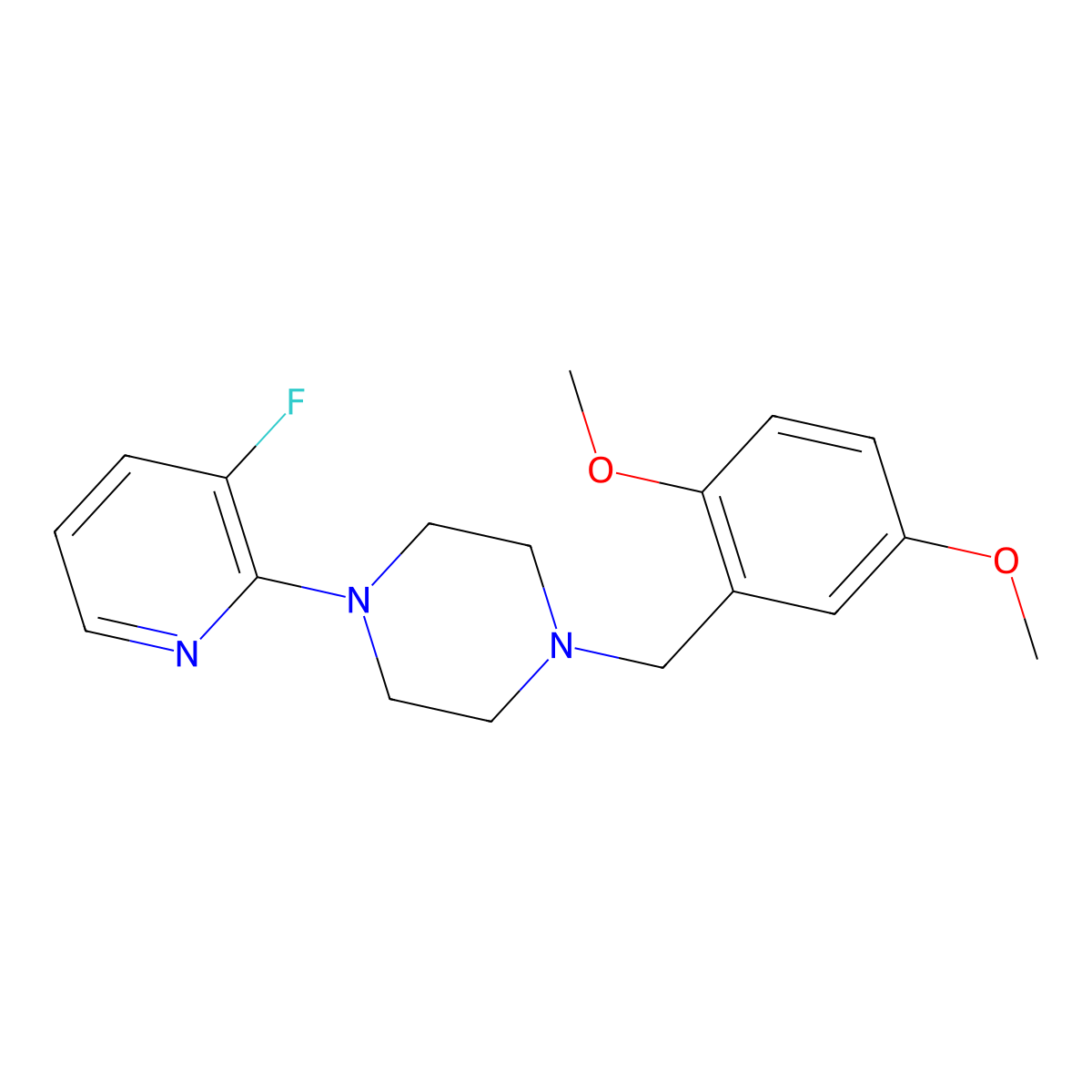 1-[(2,5-Dimethoxyphenyl)methyl]-4-(3-fluoropyridin-2-yl)piperazine molecular structure, CAS 2877701-52-3