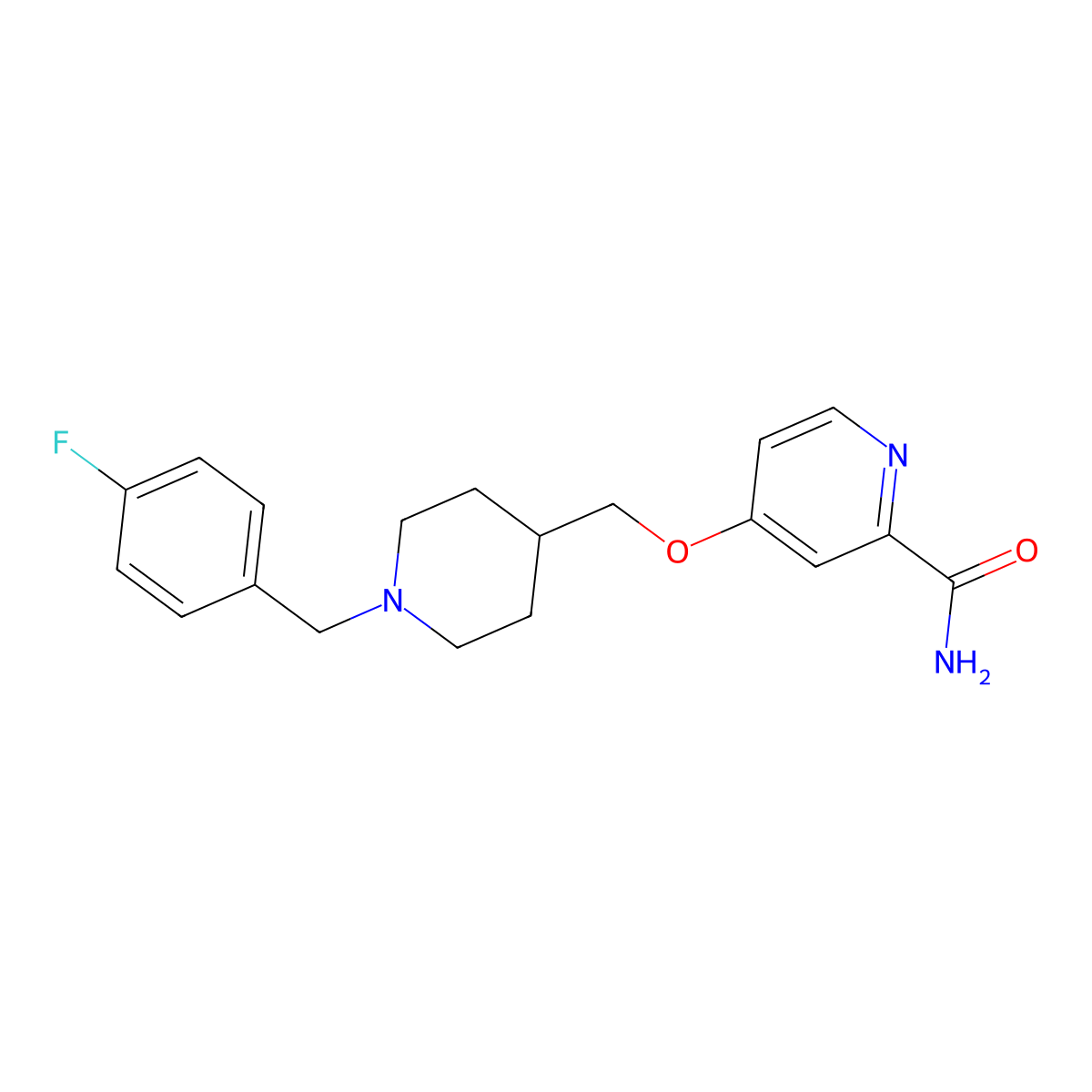 4-({1-[(4-Fluorophenyl)methyl]piperidin-4-yl}methoxy)pyridine-2-carboxamide molecular structure, CAS 2877701-64-7