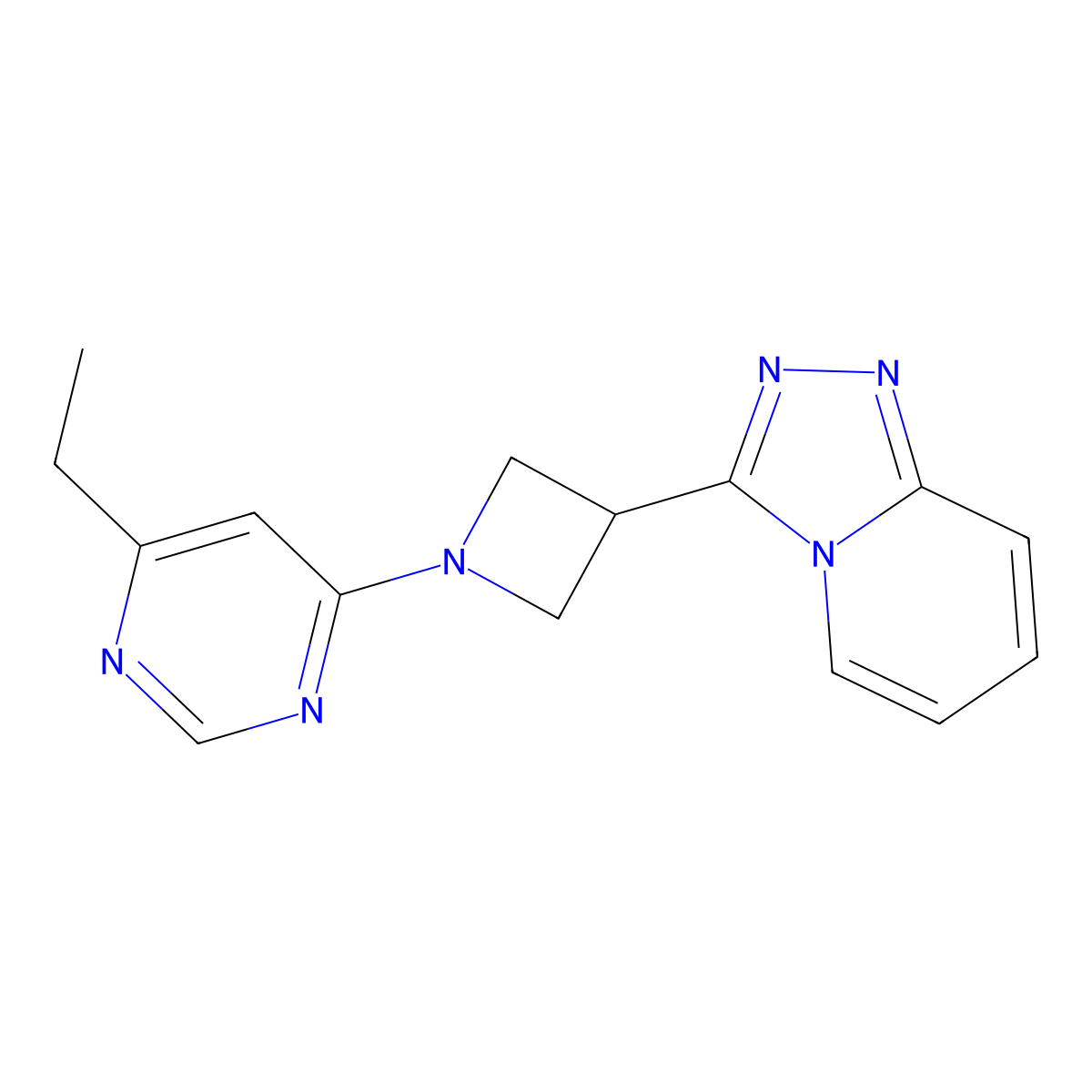 4-Ethyl-6-(3-{[1,2,4]triazolo[4,3-a]pyridin-3-yl}azetidin-1-yl)pyrimidine molecular structure, CAS 2877701-68-1