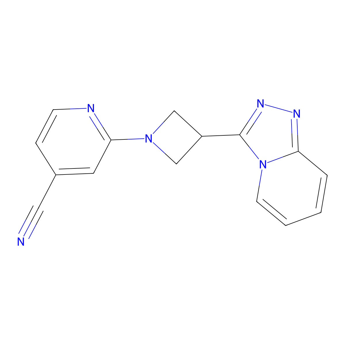2-(3-{[1,2,4]Triazolo[4,3-a]pyridin-3-yl}azetidin-1-yl)pyridine-4-carbonitrile molecular structure, CAS 2877701-70-5