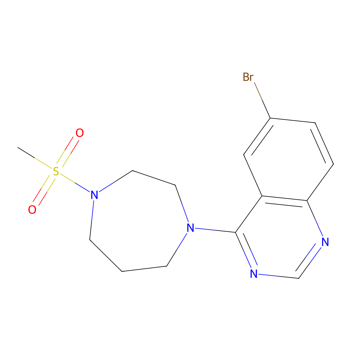 6-Bromo-4-(4-methanesulfonyl-1,4-diazepan-1-yl)quinazoline molecular structure, CAS 2877701-77-2