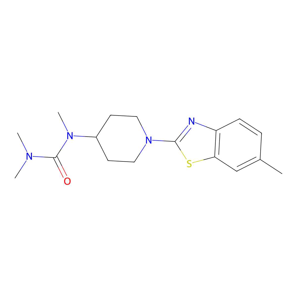 1,1,3-Trimethyl-3-[1-(6-methyl-1,3-benzothiazol-2-yl)piperidin-4-yl]urea molecular structure, CAS 2877701-78-3