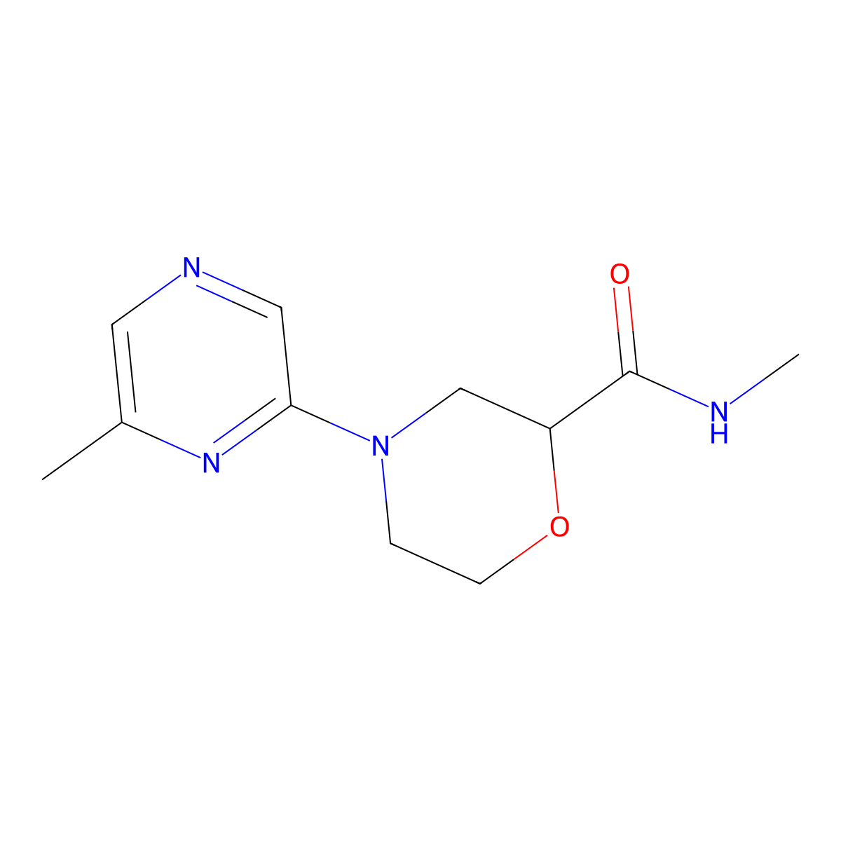 N-methyl-4-(6-methylpyrazin-2-yl)morpholine-2-carboxamide molecular structure, CAS 2877701-86-3