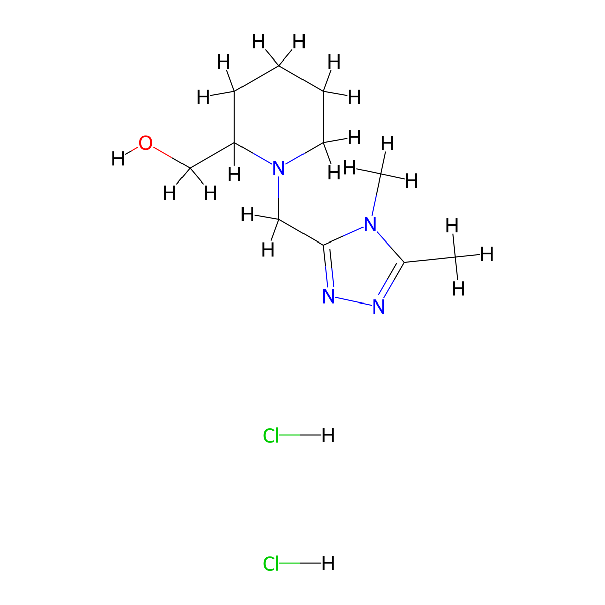 {1-[(4,5-dimethyl-4H-1,2,4-triazol-3-yl)methyl]piperidin-2-yl}methanol dihydrochloride molecular structure, CAS 2877701-93-2