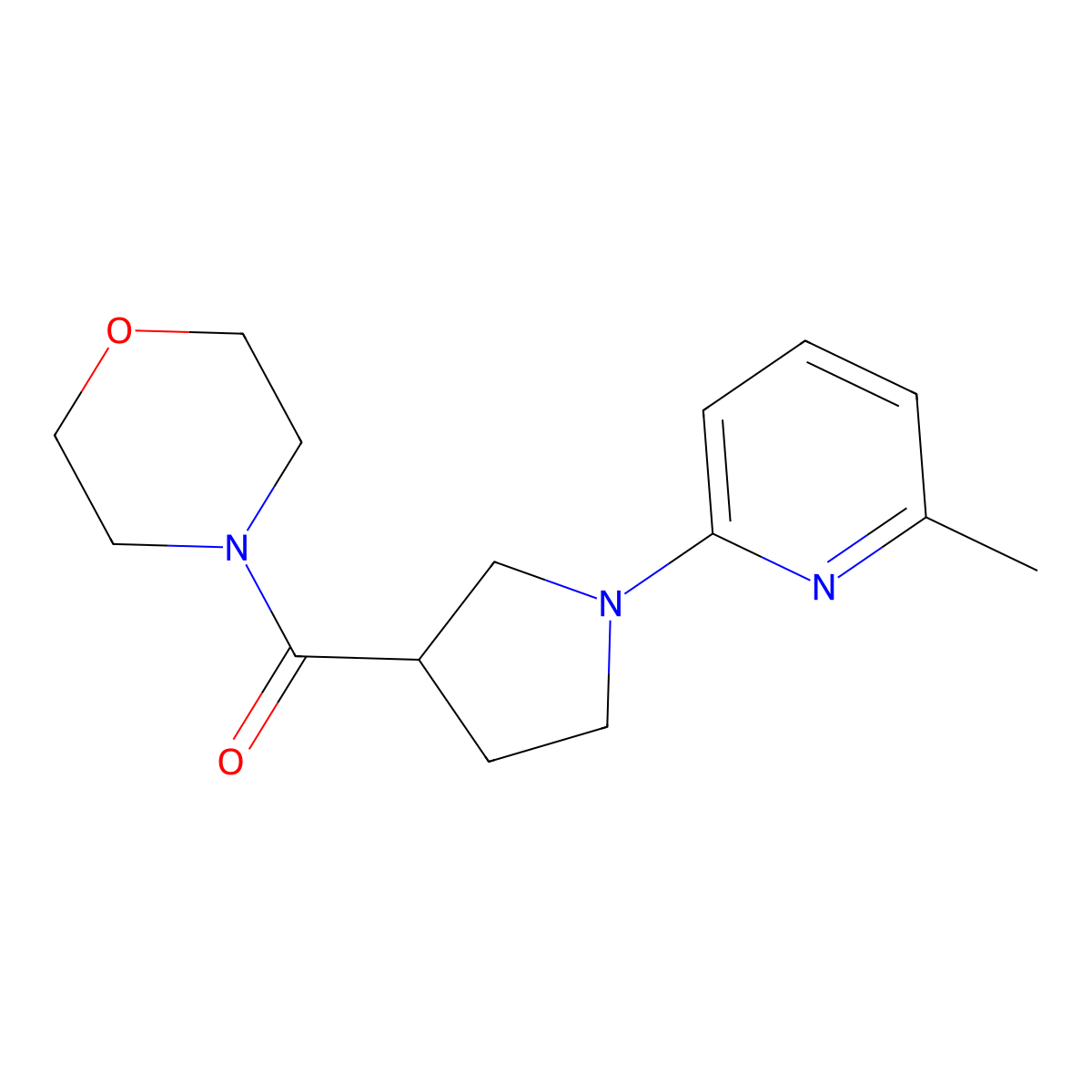 4-[1-(6-Methylpyridin-2-yl)pyrrolidine-3-carbonyl]morpholine molecular structure, CAS 2877702-07-1