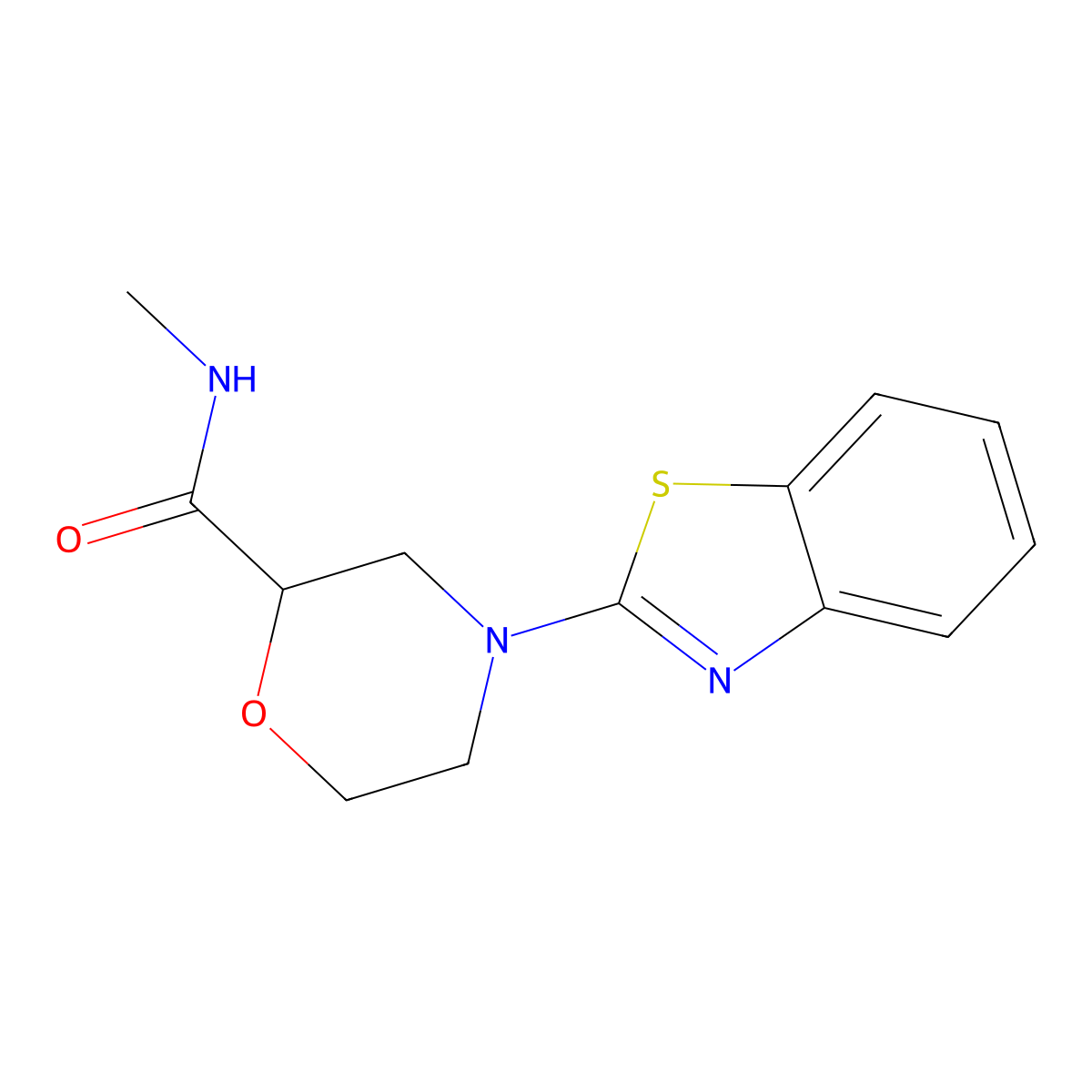 4-(1,3-benzothiazol-2-yl)-N-methylmorpholine-2-carboxamide molecular structure, CAS 2877702-24-2
