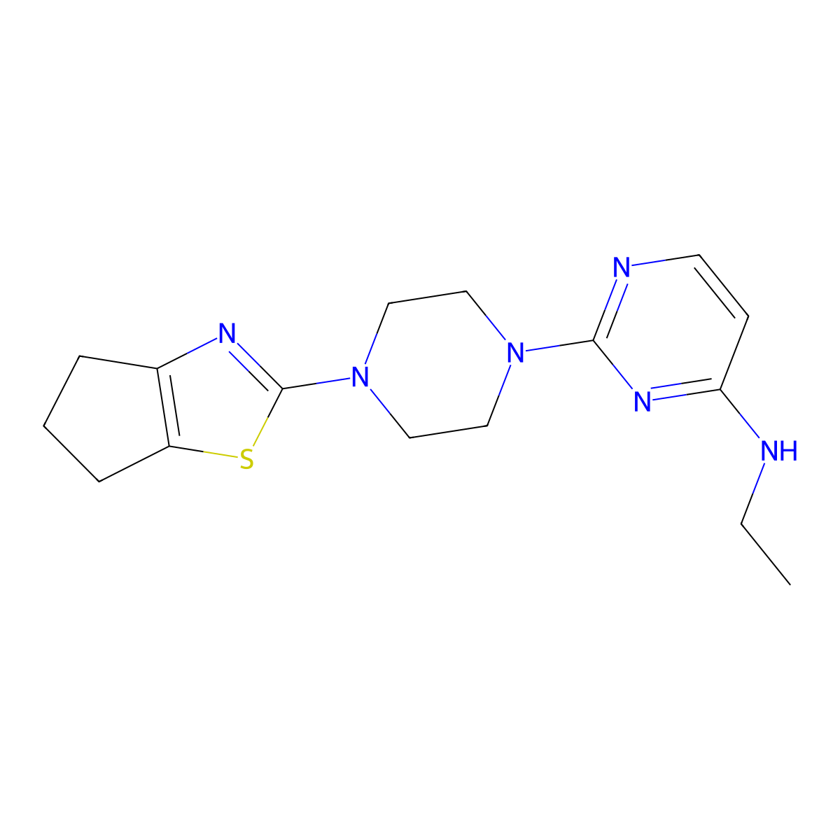 2-(4-{4H,5H,6H-cyclopenta[d][1,3]thiazol-2-yl}piperazin-1-yl)-N-ethylpyrimidin-4-amine molecular structure, CAS 2877702-65-1