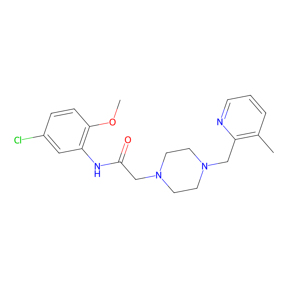 N-(5-chloro-2-methoxyphenyl)-2-{4-[(3-methylpyridin-2-yl)methyl]piperazin-1-yl}acetamide molecular structure, CAS 2877702-74-2