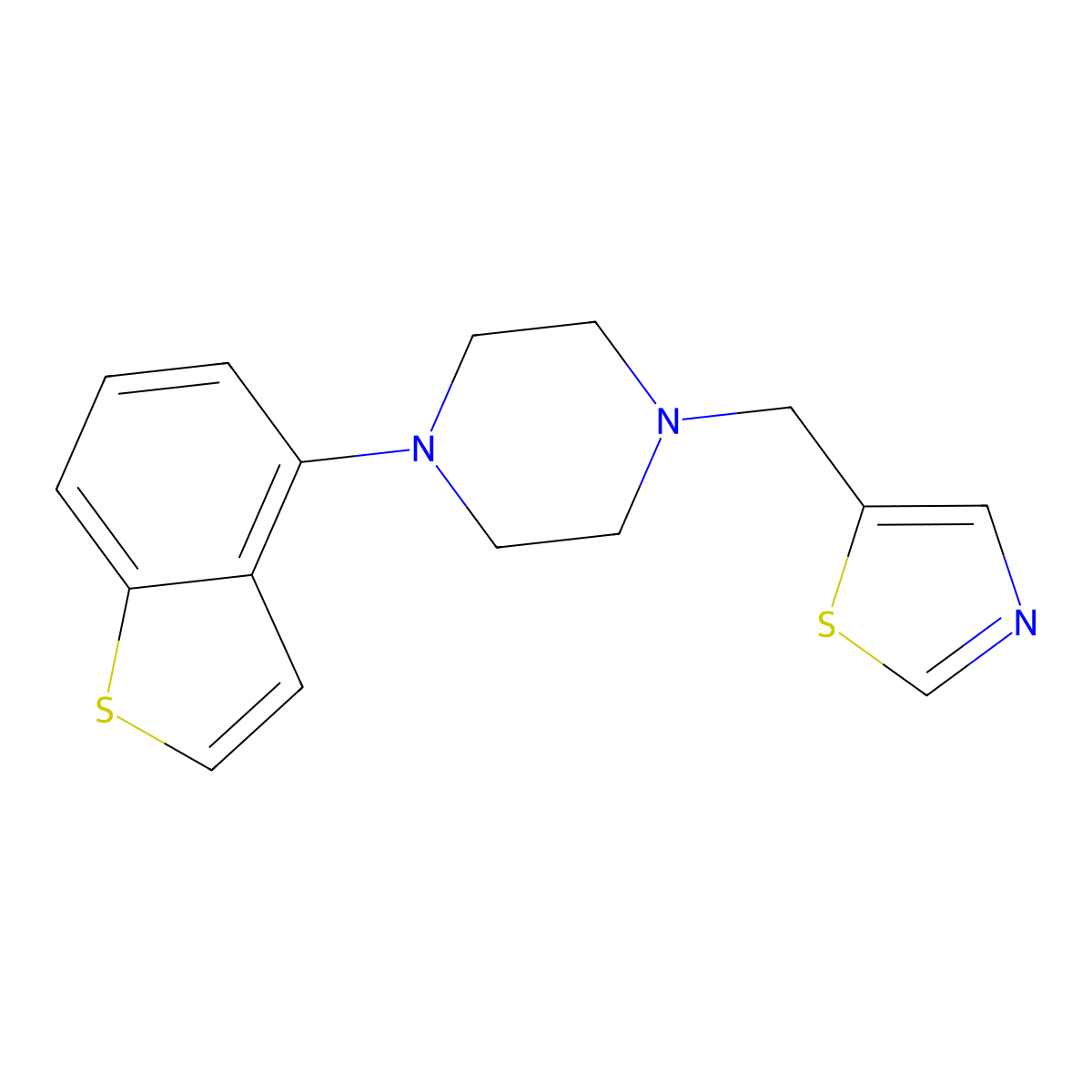 1-(1-Benzothiophen-4-yl)-4-[(1,3-thiazol-5-yl)methyl]piperazine molecular structure, CAS 2877702-76-4