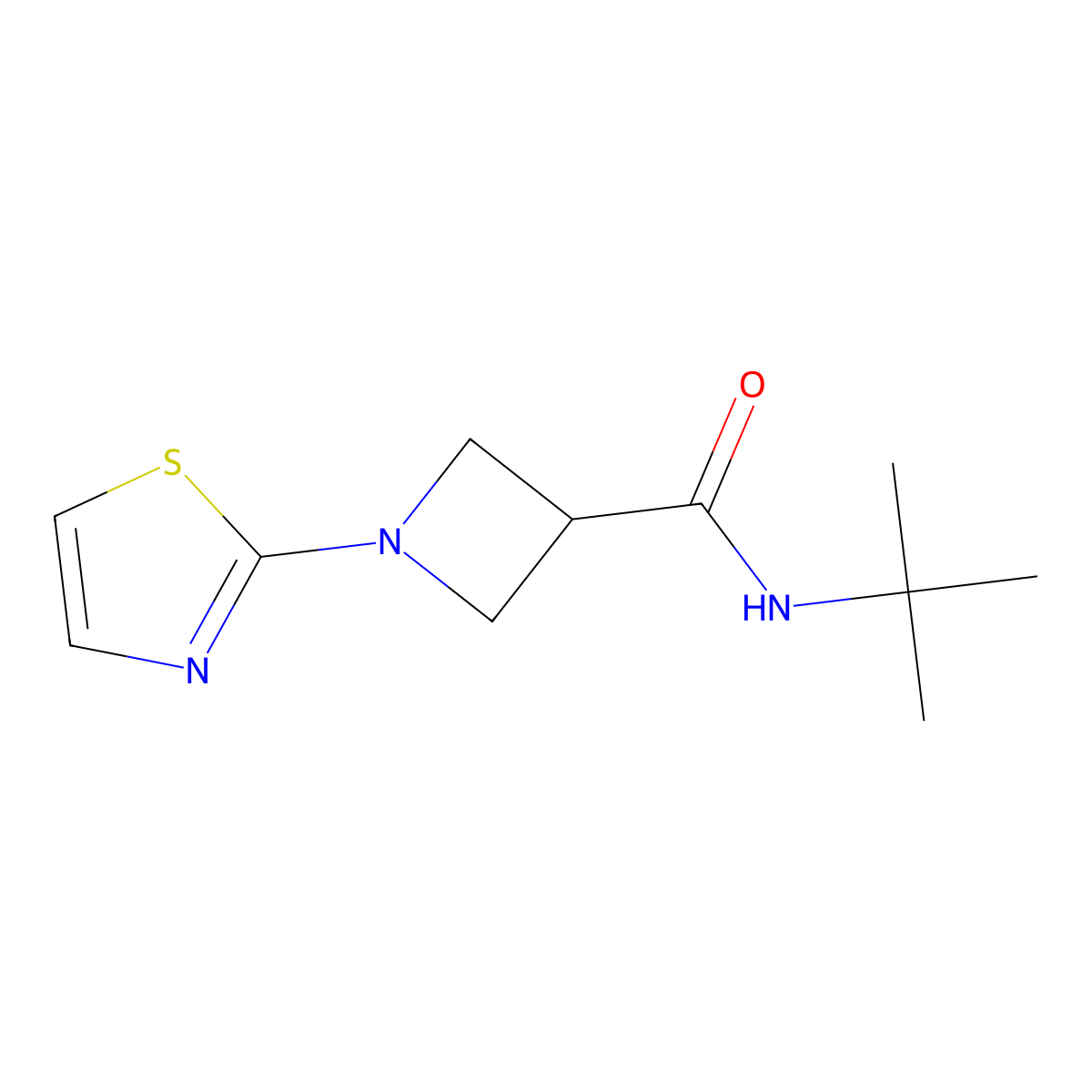 N-tert-butyl-1-(1,3-thiazol-2-yl)azetidine-3-carboxamide molecular structure, CAS 2877702-83-3