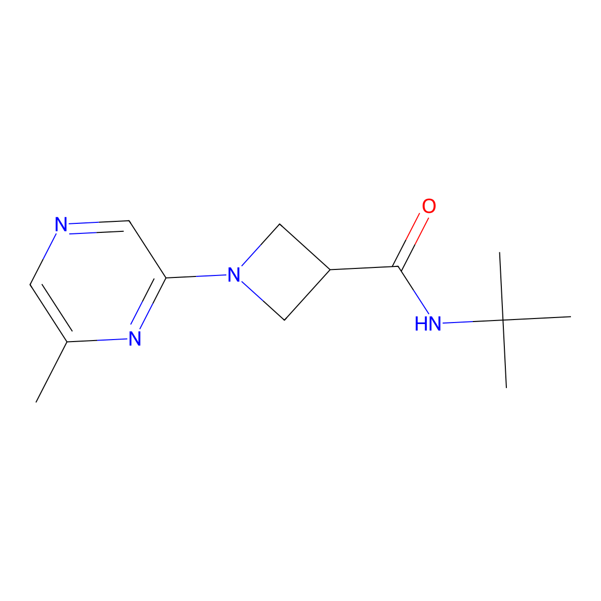 N-tert-butyl-1-(6-methylpyrazin-2-yl)azetidine-3-carboxamide molecular structure, CAS 2877702-95-7