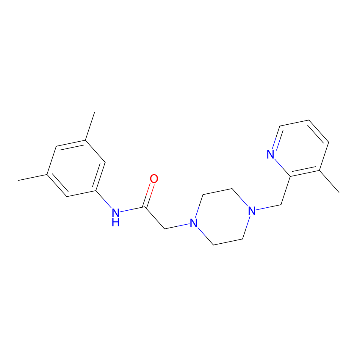 N-(3,5-dimethylphenyl)-2-{4-[(3-methylpyridin-2-yl)methyl]piperazin-1-yl}acetamide molecular structure, CAS 2877703-05-2