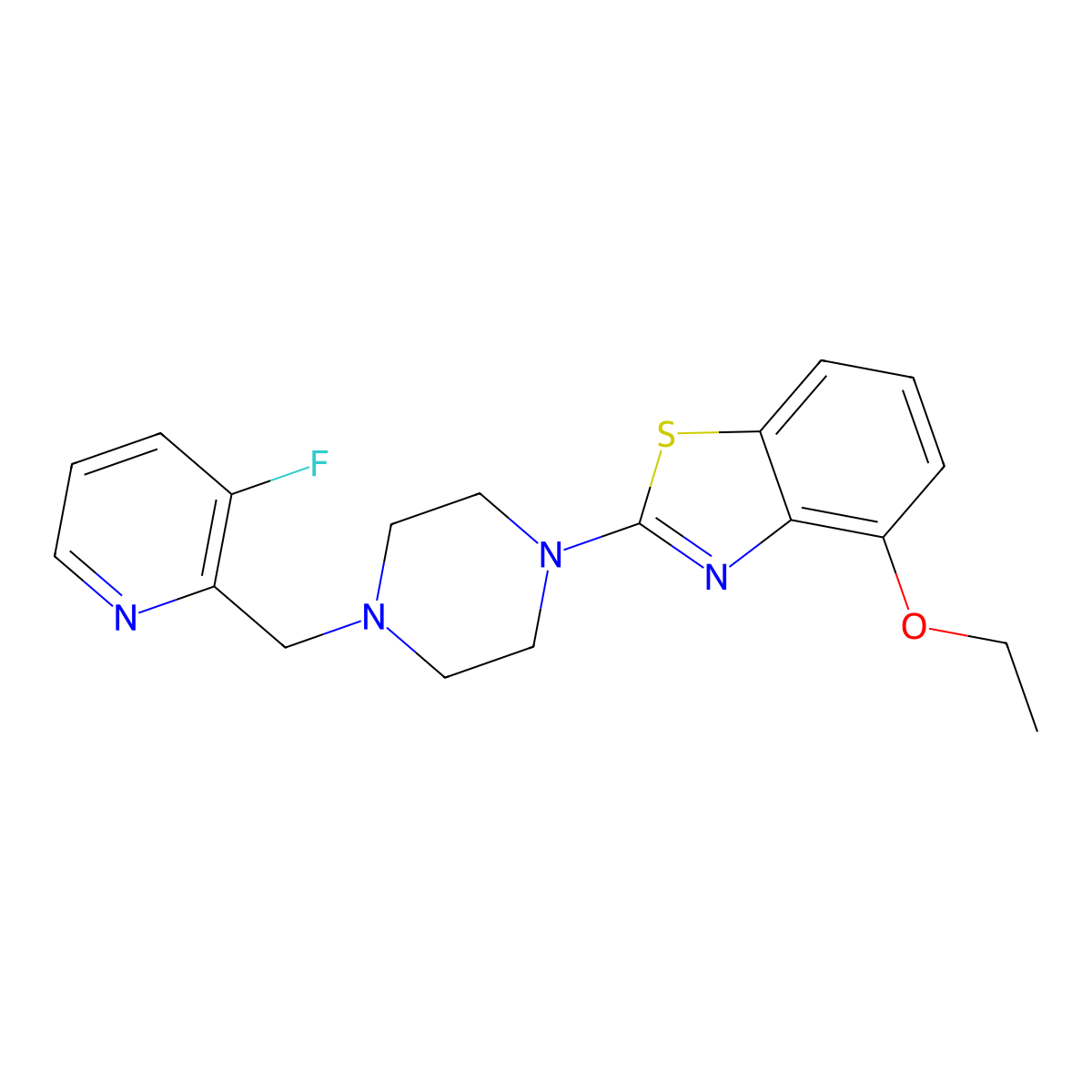 4-Ethoxy-2-{4-[(3-fluoropyridin-2-yl)methyl]piperazin-1-yl}-1,3-benzothiazole molecular structure, CAS 2877703-25-6