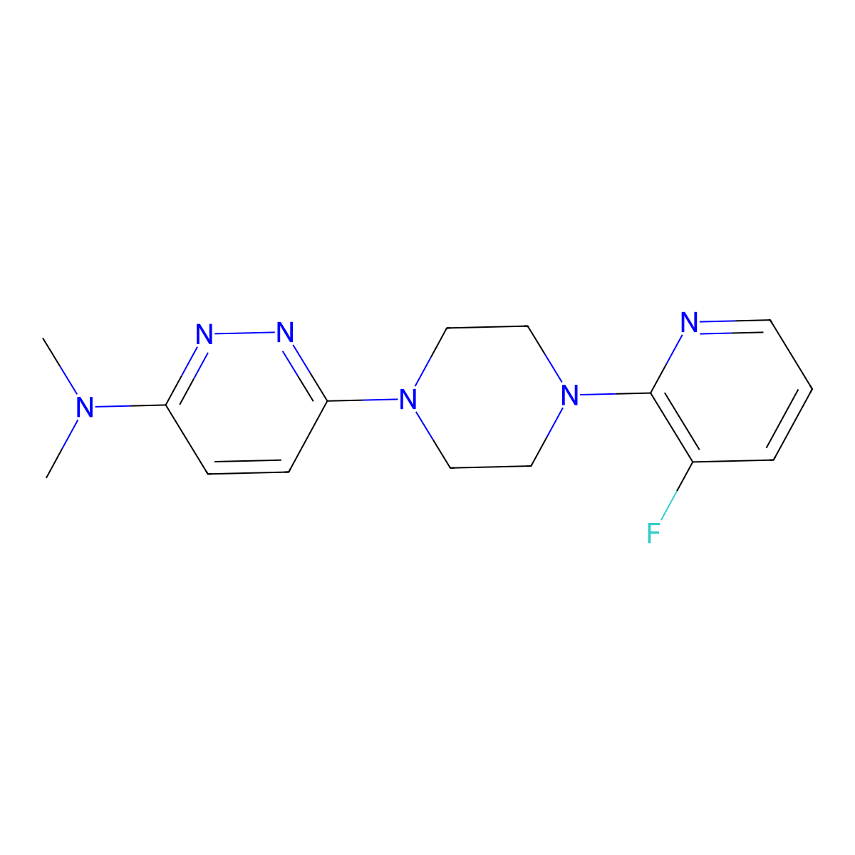 6-[4-(3-fluoropyridin-2-yl)piperazin-1-yl]-N,N-dimethylpyridazin-3-amine molecular structure, CAS 2877704-71-5