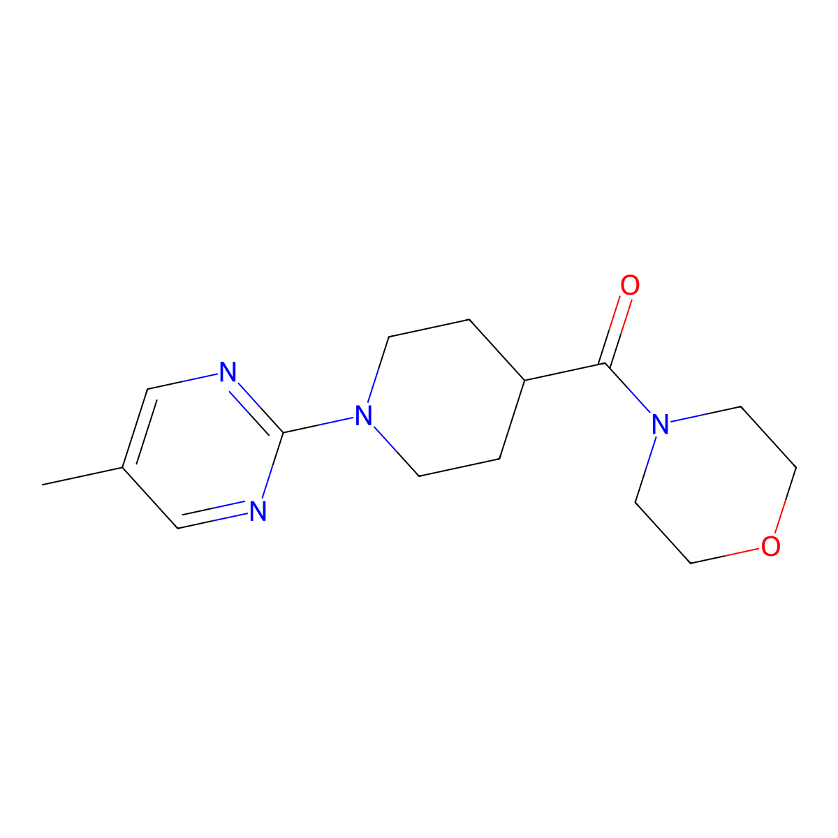 4-[1-(5-Methylpyrimidin-2-yl)piperidine-4-carbonyl]morpholine molecular structure, CAS 2877704-85-1