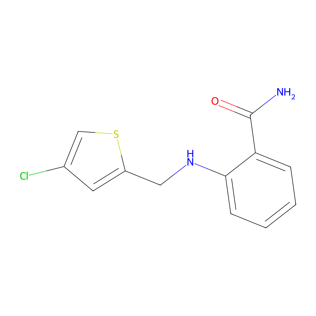 2-{[(4-Chlorothiophen-2-yl)methyl]amino}benzamide molecular structure, CAS 2877704-88-4